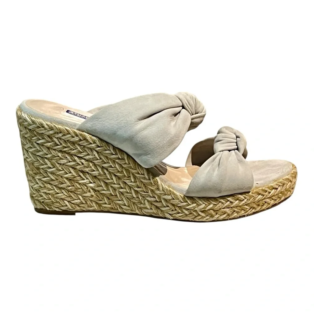 Stuart Weitzman New (no box) Sarena Suede Espadrille Wedge Sandals size 7.5 - Picture 3 of 11